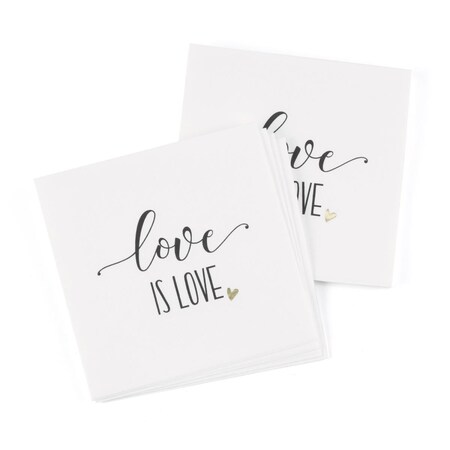 Hortense Hewitt Love Is Love Foil Beverage Napkin, 50Pk 55126